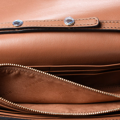 Burberry Calfskin Horseferry Check Henley Wallet On Chain Tan 5 of 11