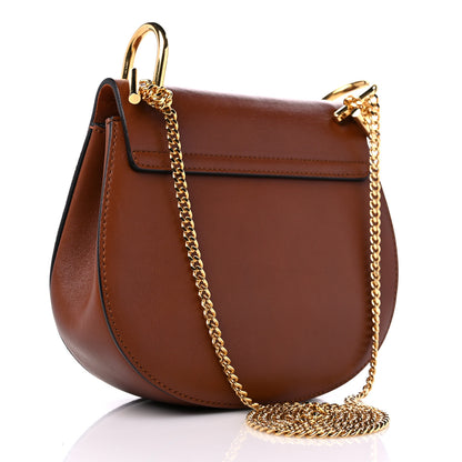 Chloe Suede Smooth Calfskin Drew Shoulder Bag Classic Tobacco 3 of 9