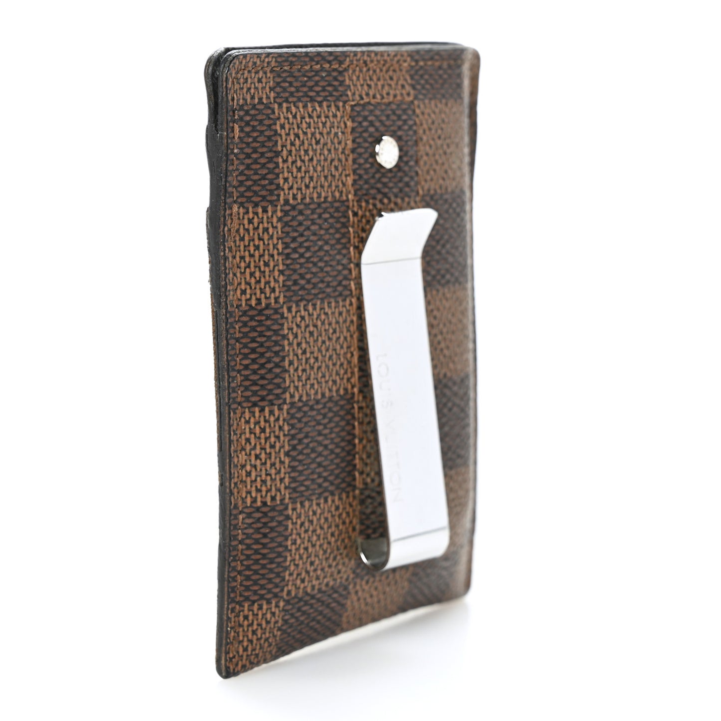 Damier Ebene Pince Card Holder Bill Clip