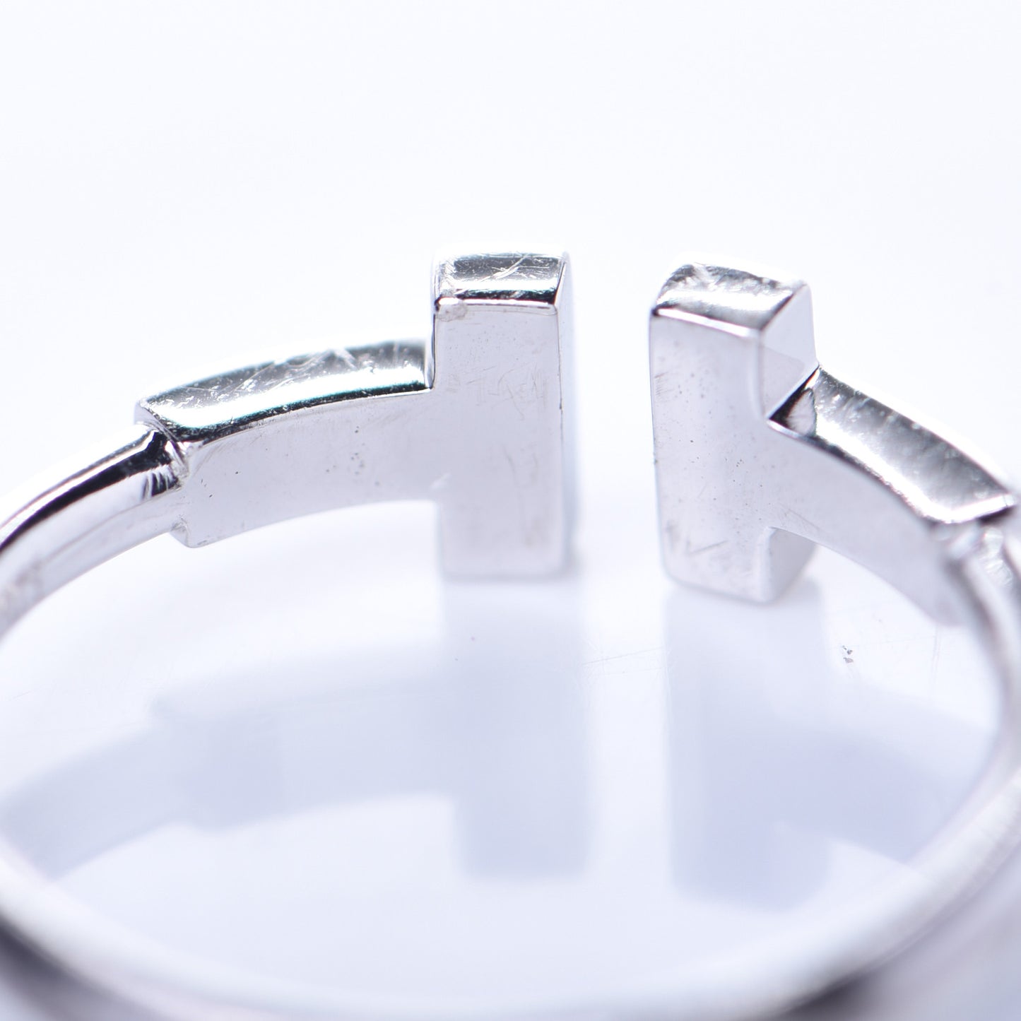 18K White Gold Diamond T Wire Ring 50 5.5