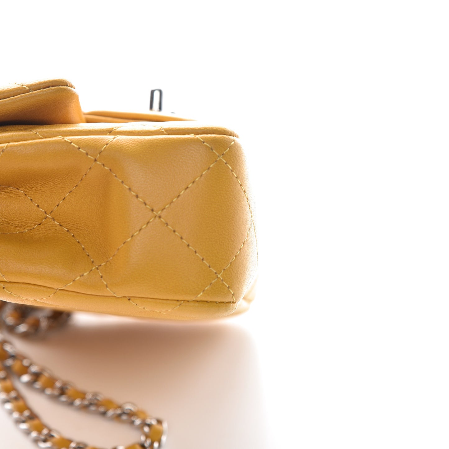 Lambskin Quilted Extra Mini Flap Yellow