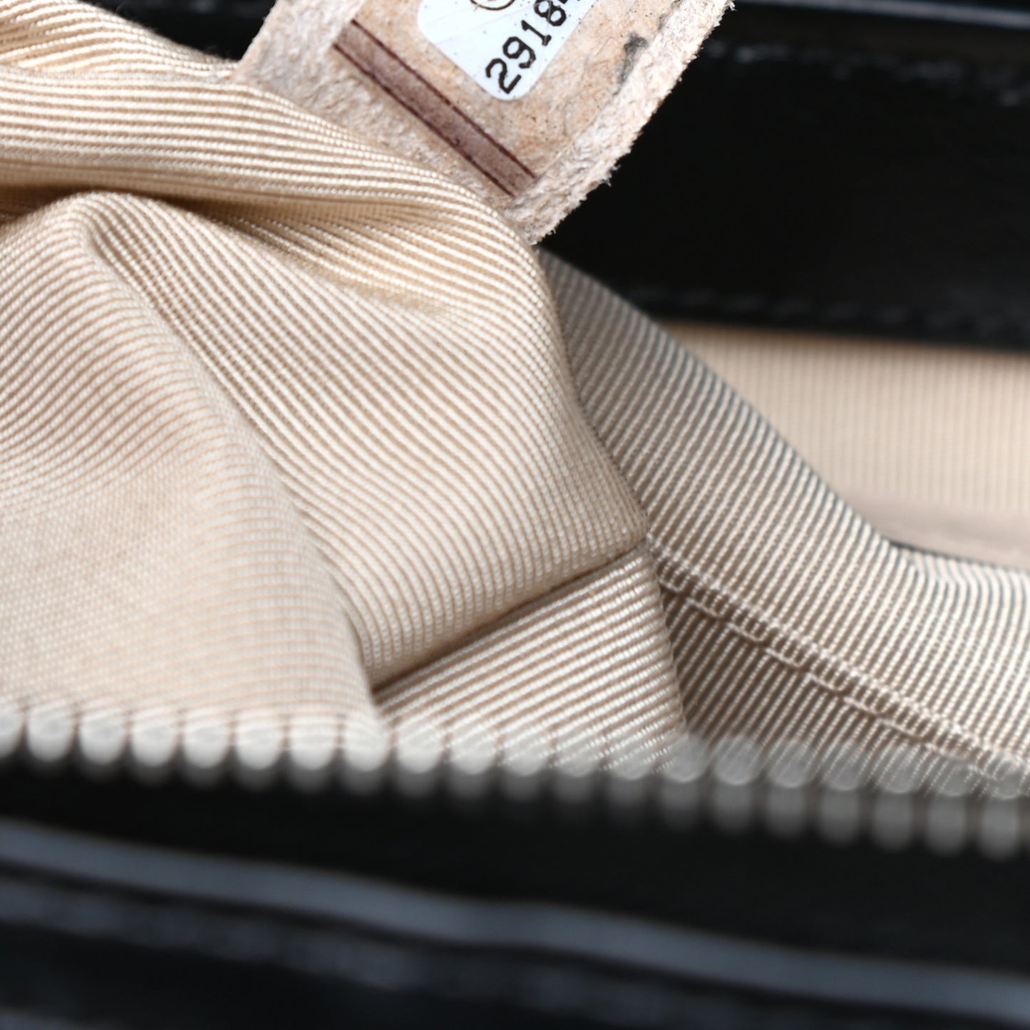 Glazed Calfskin Raffia Vanity Case Bag Black Beige