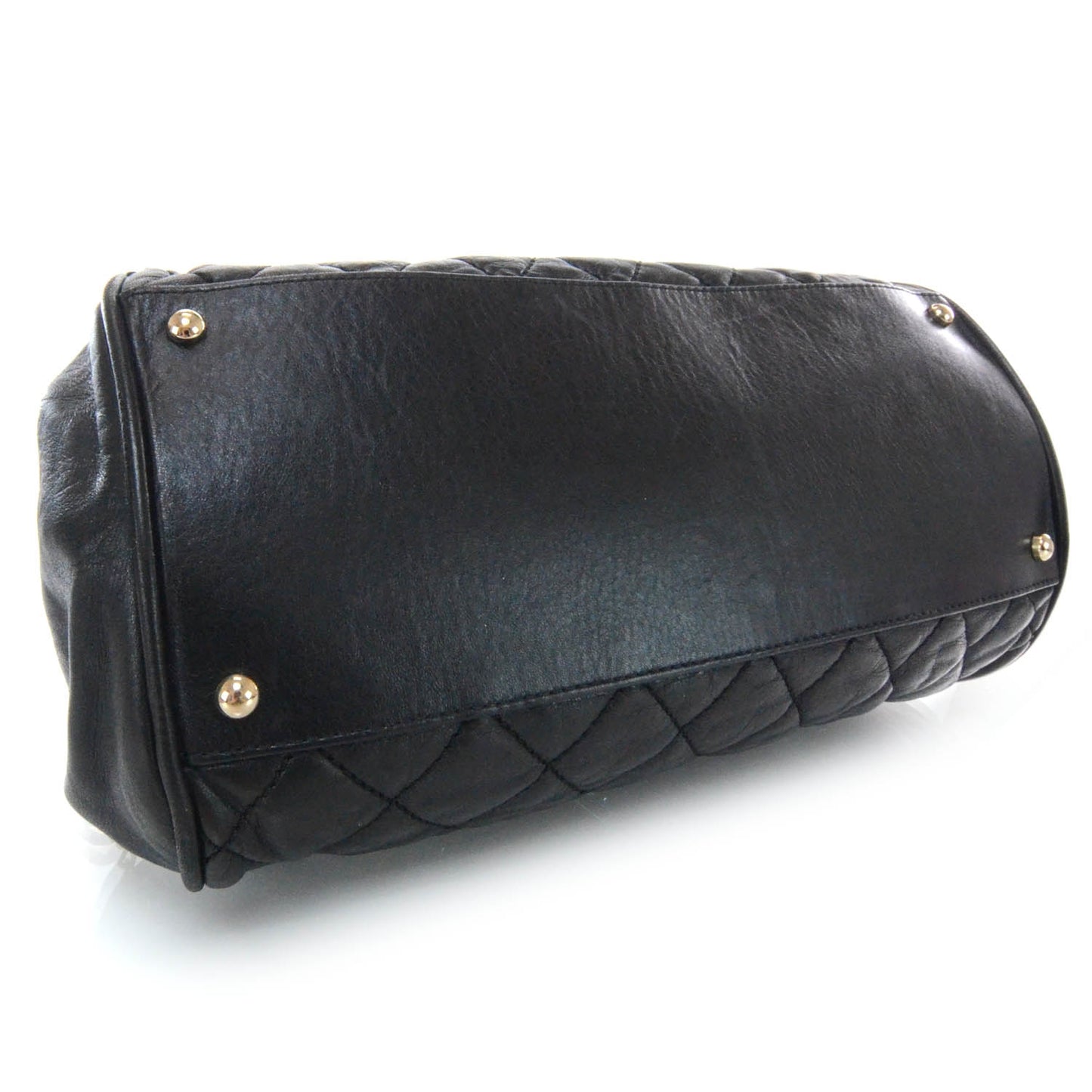 Distressed Lambskin Lady Braid Bowler Black