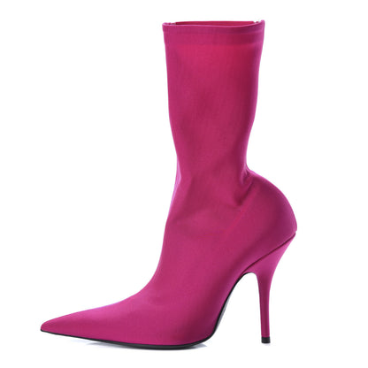 Balenciaga Jersey Crepe Extreme Pointed Toe Knife Booties 36 Dark Pink 1 of 7