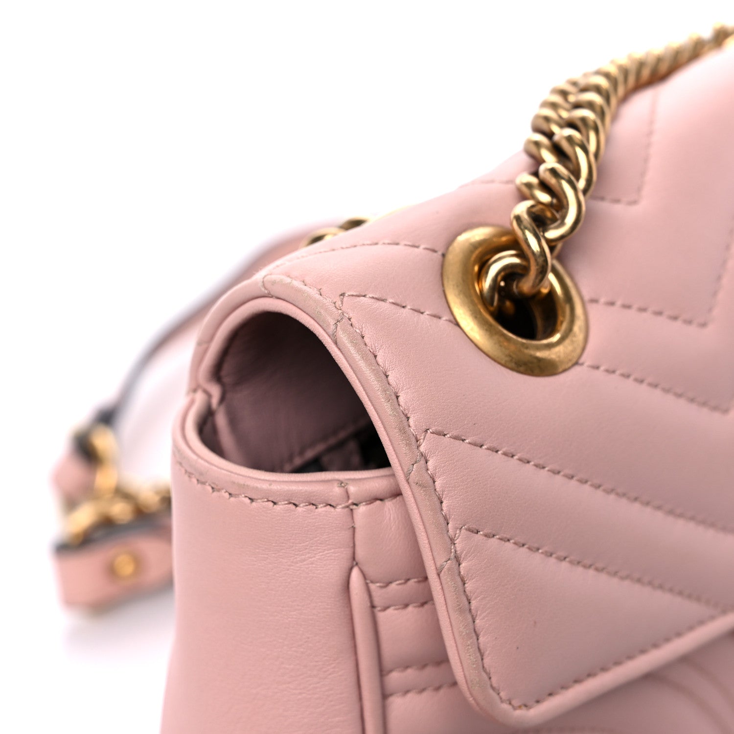 Gucci Calfskin Matelasse Small GG Marmont Shoulder Bag Perfect Pink 19 of 21