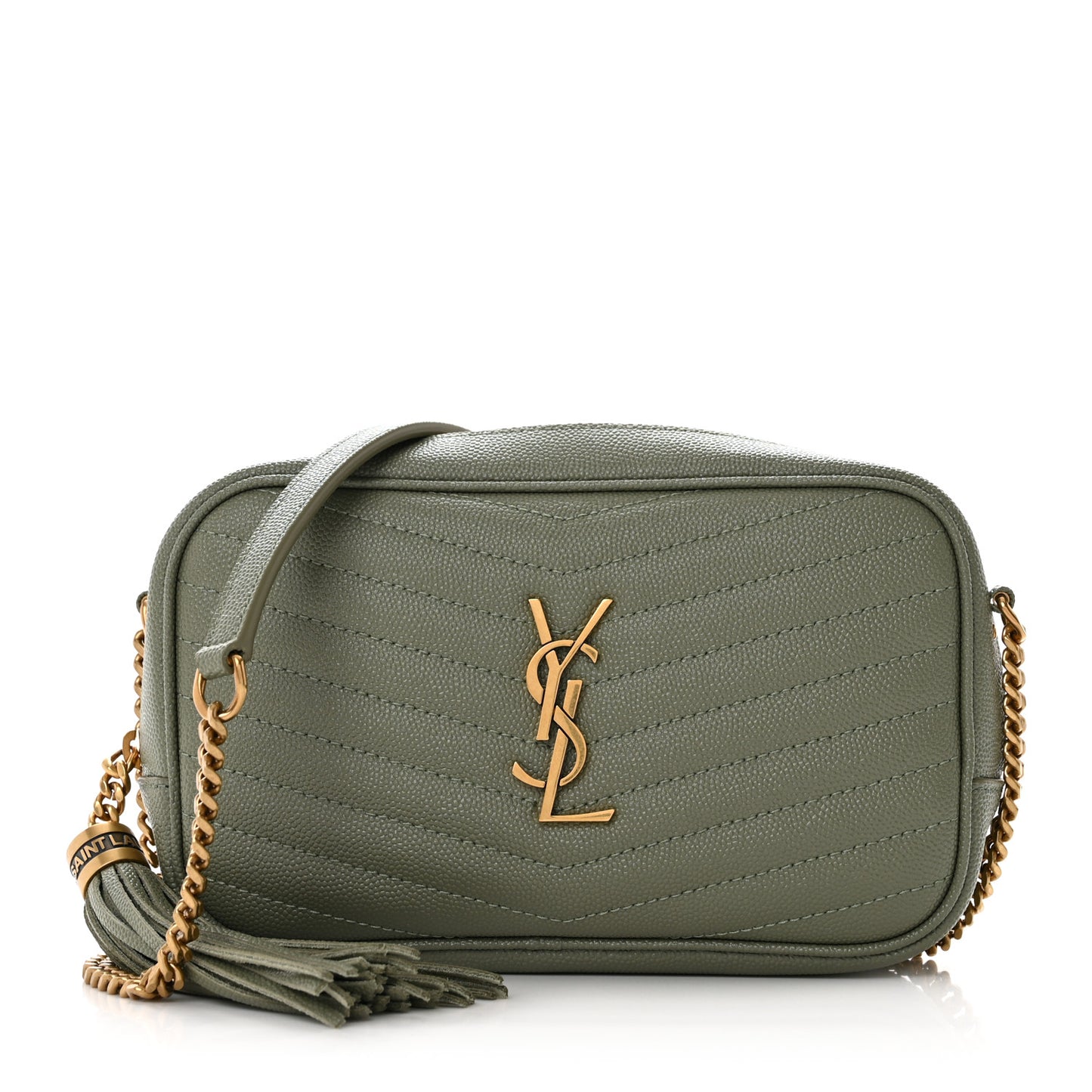 Grain De Poudre Matelasse Monogram Mini Lou Camera Bag Light Sage