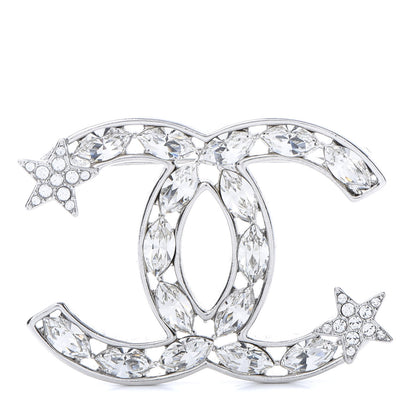 Chanel Crystal Starfall CC Brooch Silver 1 of 5