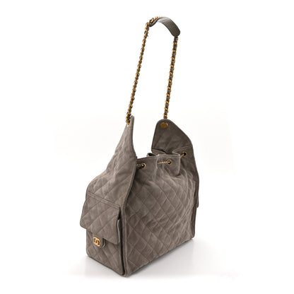 Chanel Suede Quilted Medium Chanel 25 Handbag Dark Grey 3 of 10