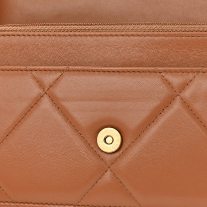 Chanel Lambskin Quilted Chanel 19 Wallet On Chain WOC Brown 12 of 13