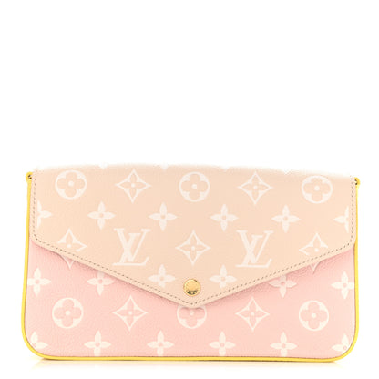Louis Vuitton Empreinte Spring in the City Felicie Pochette Chain Wallet Pink Beige Yellow 1 of 7