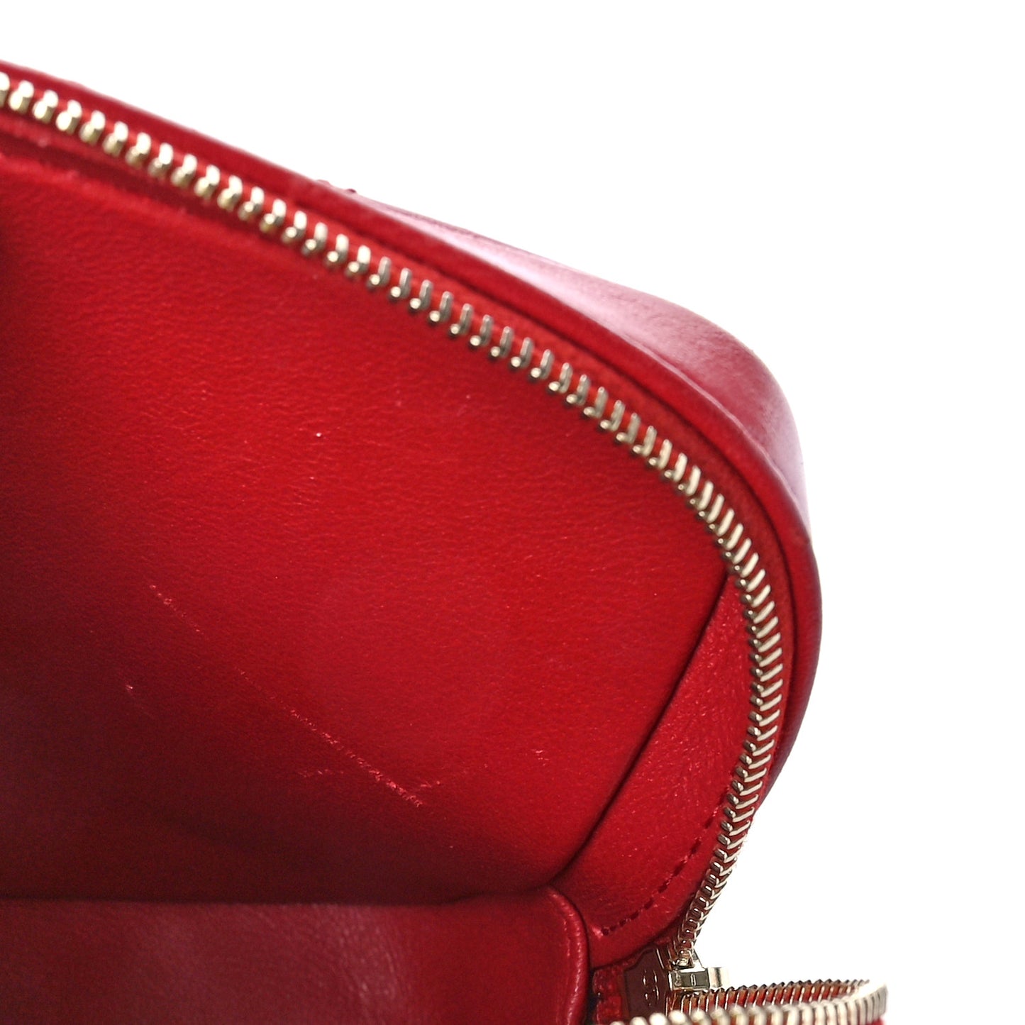 Lambskin Quilted Small Trendy CC Bowling Bag Red