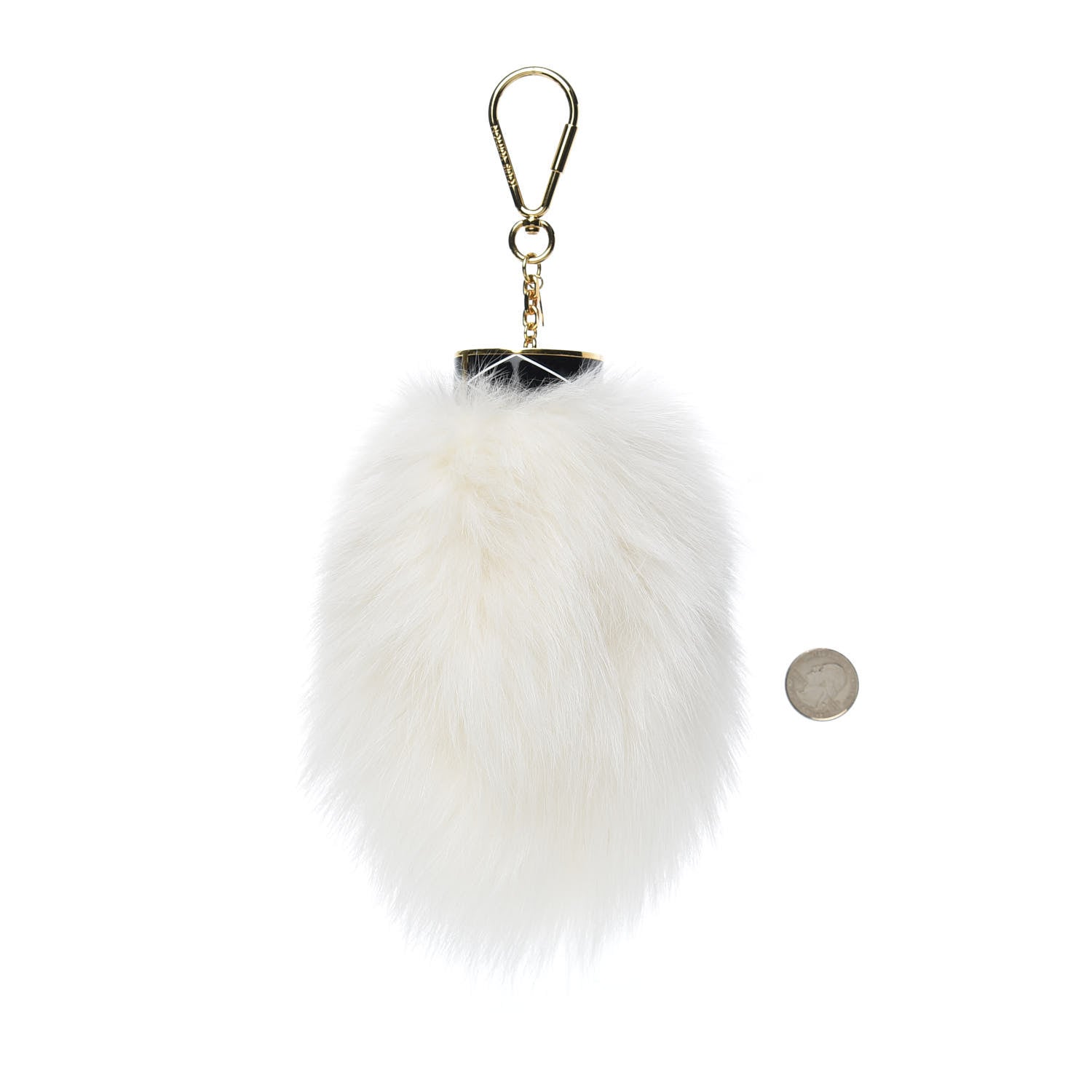Louis Vuitton Fox Fur Fuzzy V Bag Charm White 2 of 3