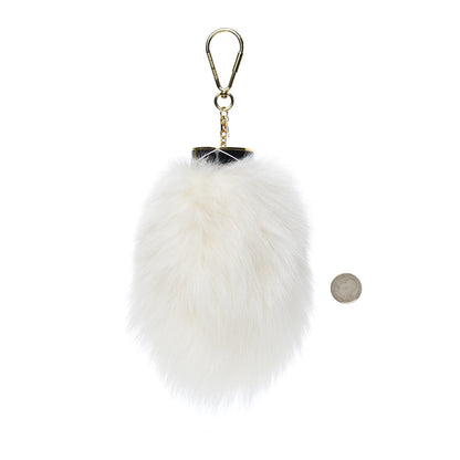 Louis Vuitton Fox Fur Fuzzy V Bag Charm White 2 of 3