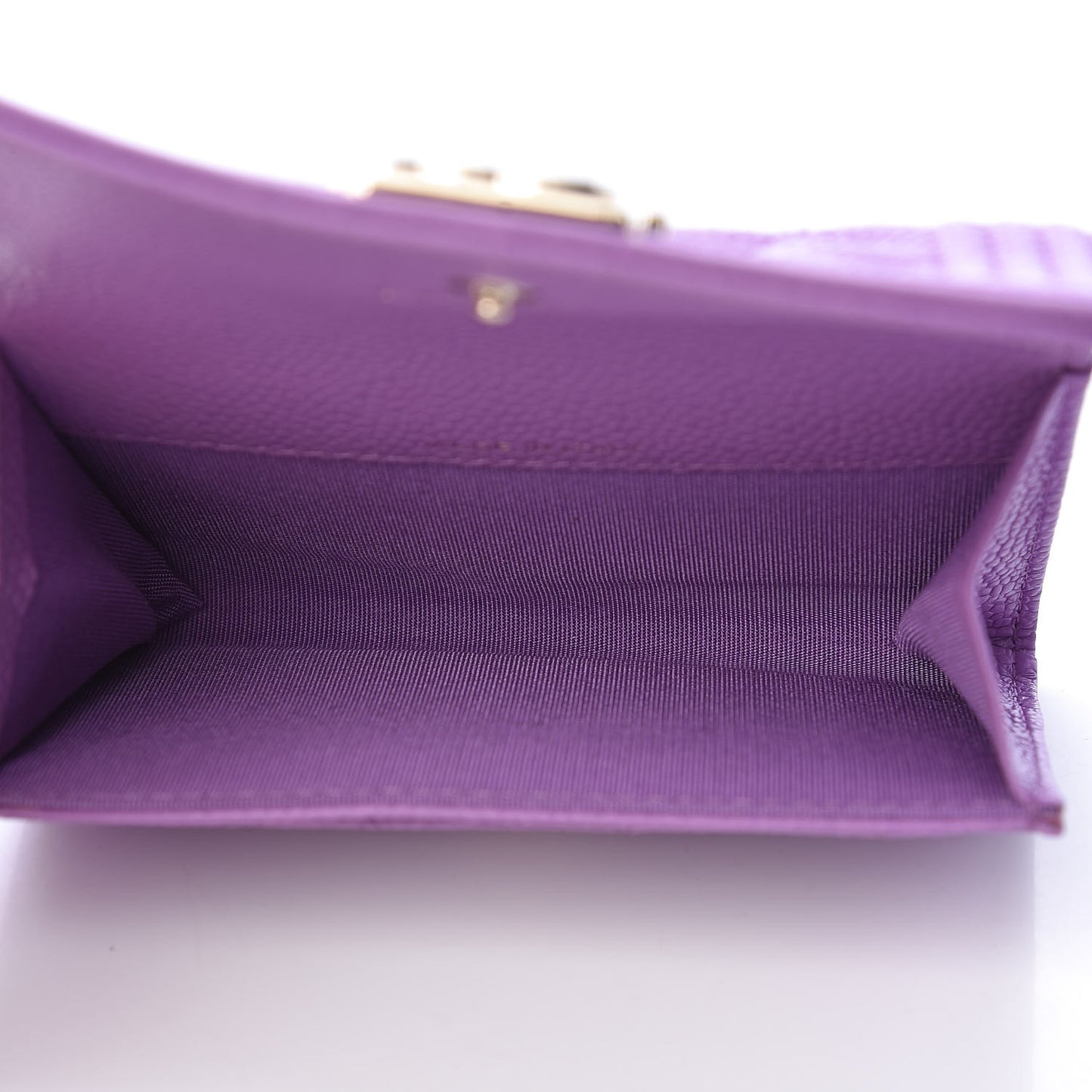 Caviar Quilted Boy Flap Card Holder Purple