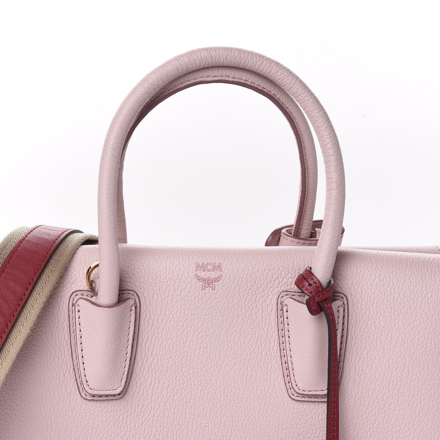 MCM Grained Calfskin Medium Milla Tote Pale Mauve 12 of 12