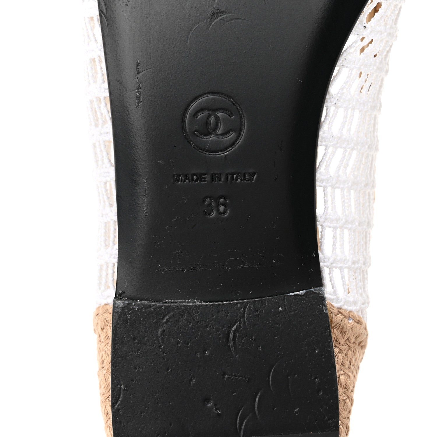 Chanel Raffia Cap Toe Ballerina Flats 36 White Beige 7 of 10