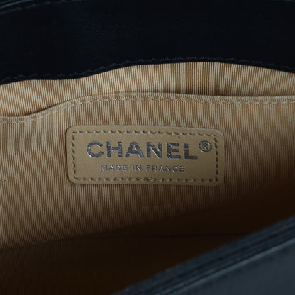 Chanel Calfskin Woven Medium Boy Reverso Flap Black 6 of 9