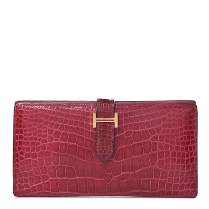 Hermes Shiny Alligator Bearn Wallet 1 of 7