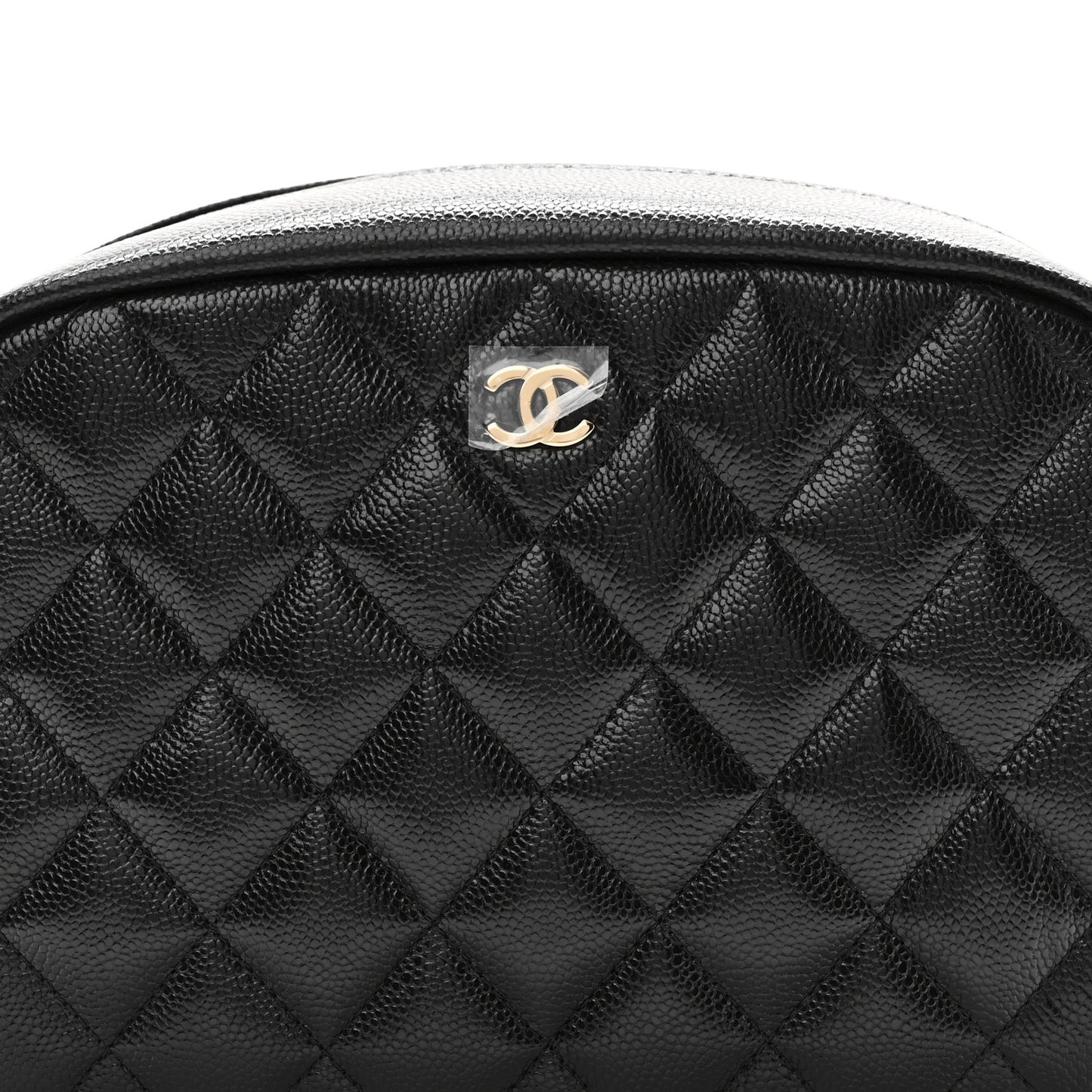 Caviar Quilted Medium Curvy Pouch Cosmetic Case Black