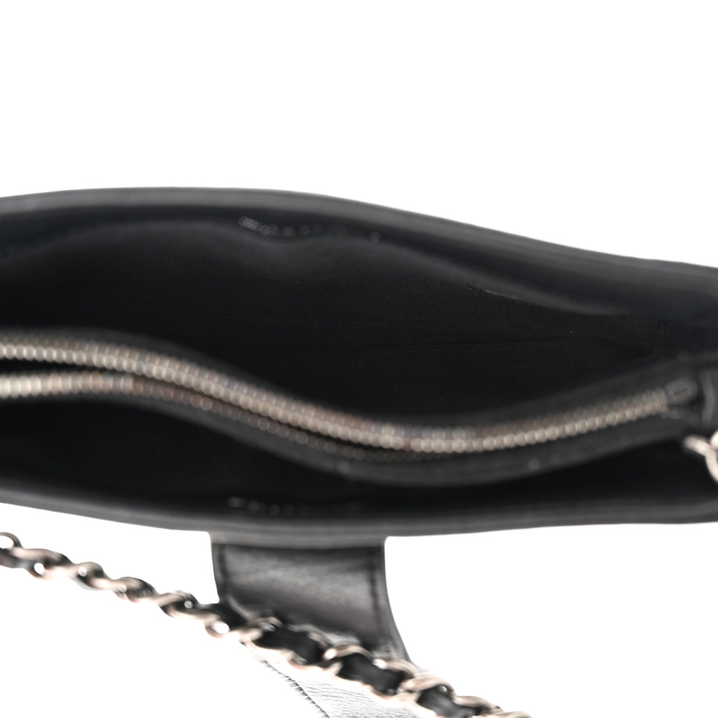 Metallic Galuchat Stingray Lambskin Mini Clutch With Removable Chain Black