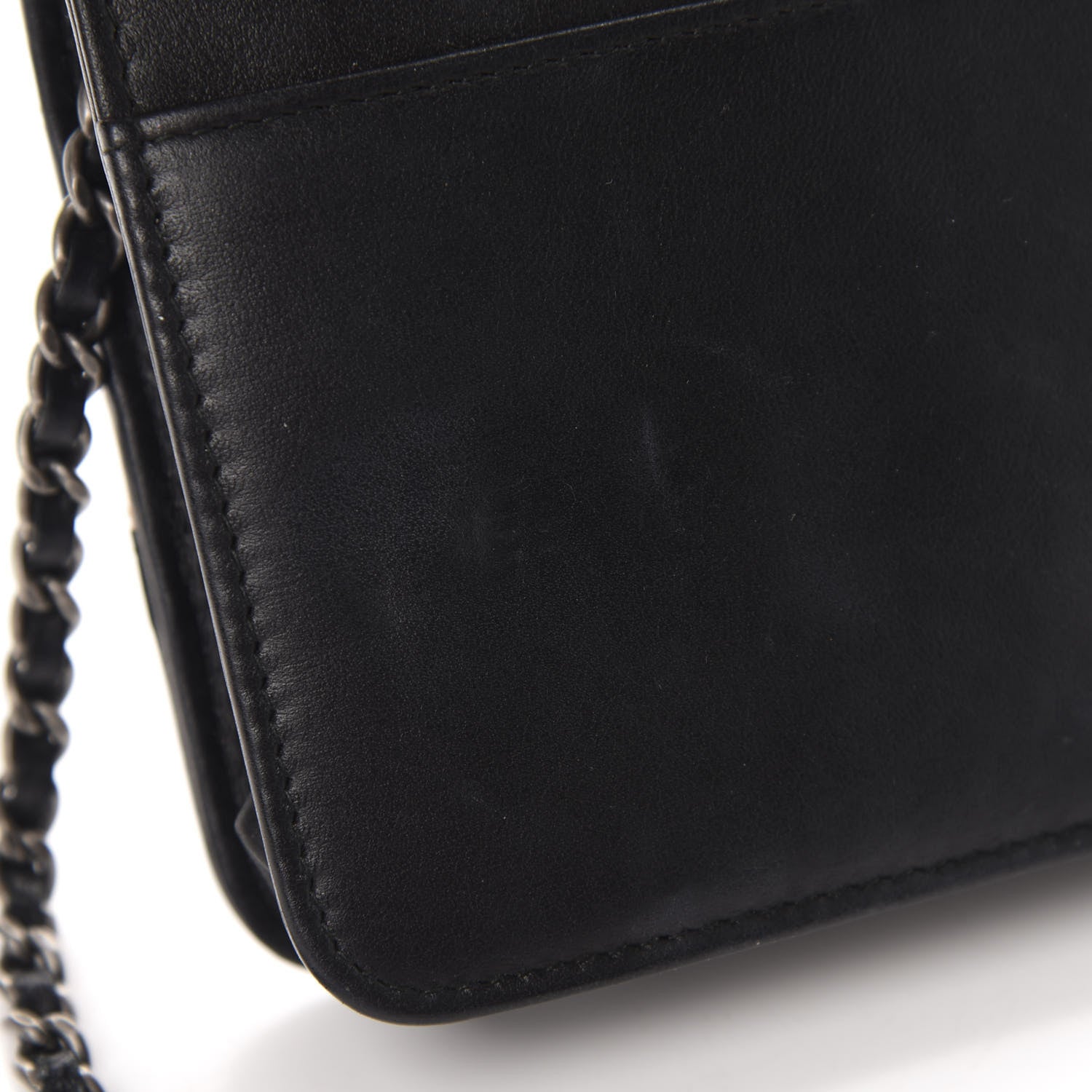 Chanel Aged Calfskin Quilted Gabrielle Wallet On Chain WOC Beige Black 12 of 14