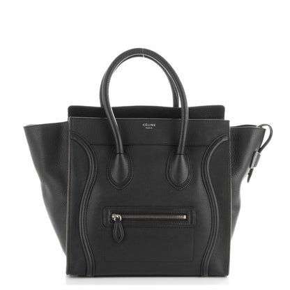 Celine Drummed Calfskin Mini Luggage Black 1 of 6