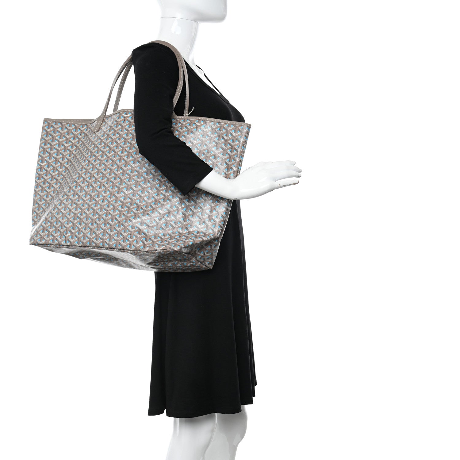 Goyard Goyardine Saint Louis Claire Voie GM Grege Turquoise
