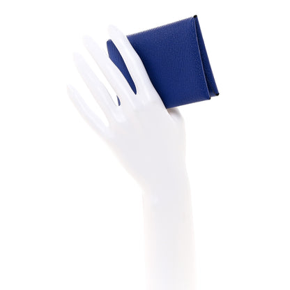 Hermes Chevre Mysore Calvi Duo Card Case Bleu Electrique 2 of 7