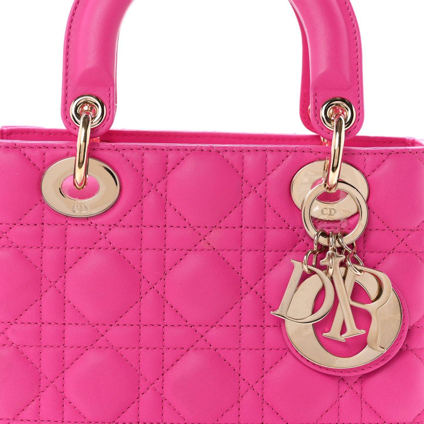 Lambskin Cannage Small My ABCDior Lady Dior Fuchsia