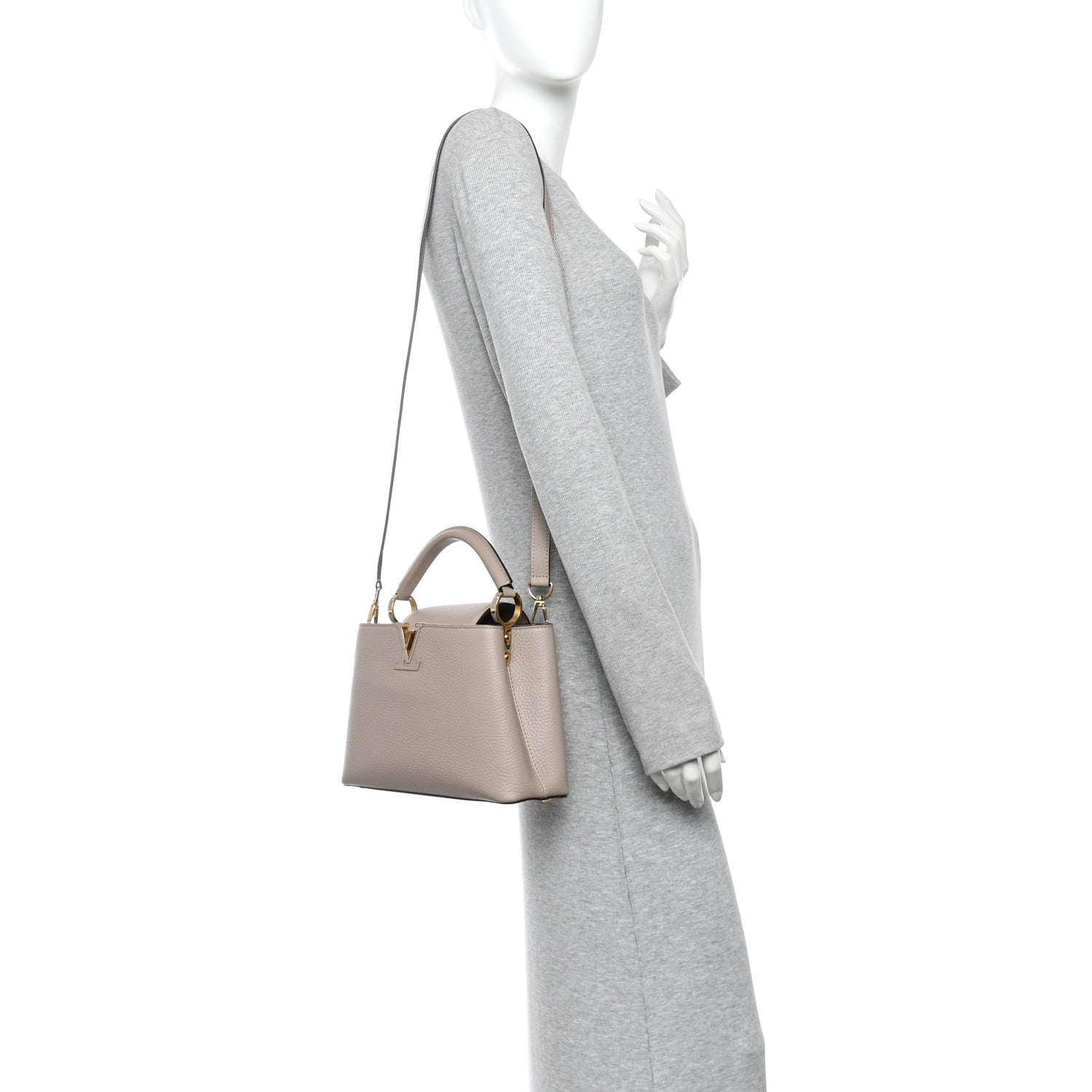 Louis Vuitton Taurillon Capucines BB Galet 2 of 10