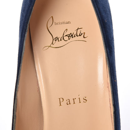 Christian Louboutin Veau Velours Alminette 100 Pumps 36.5 Marine 9 of 13