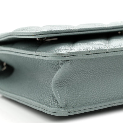 Chanel Caviar Quilted Wallet on Chain WOC Light Blue 10 of 11