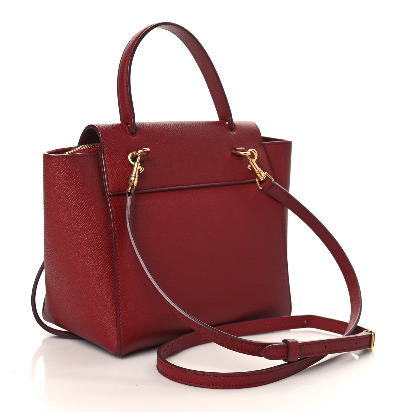 Grained Calfskin Nano Belt Bag Burgundy