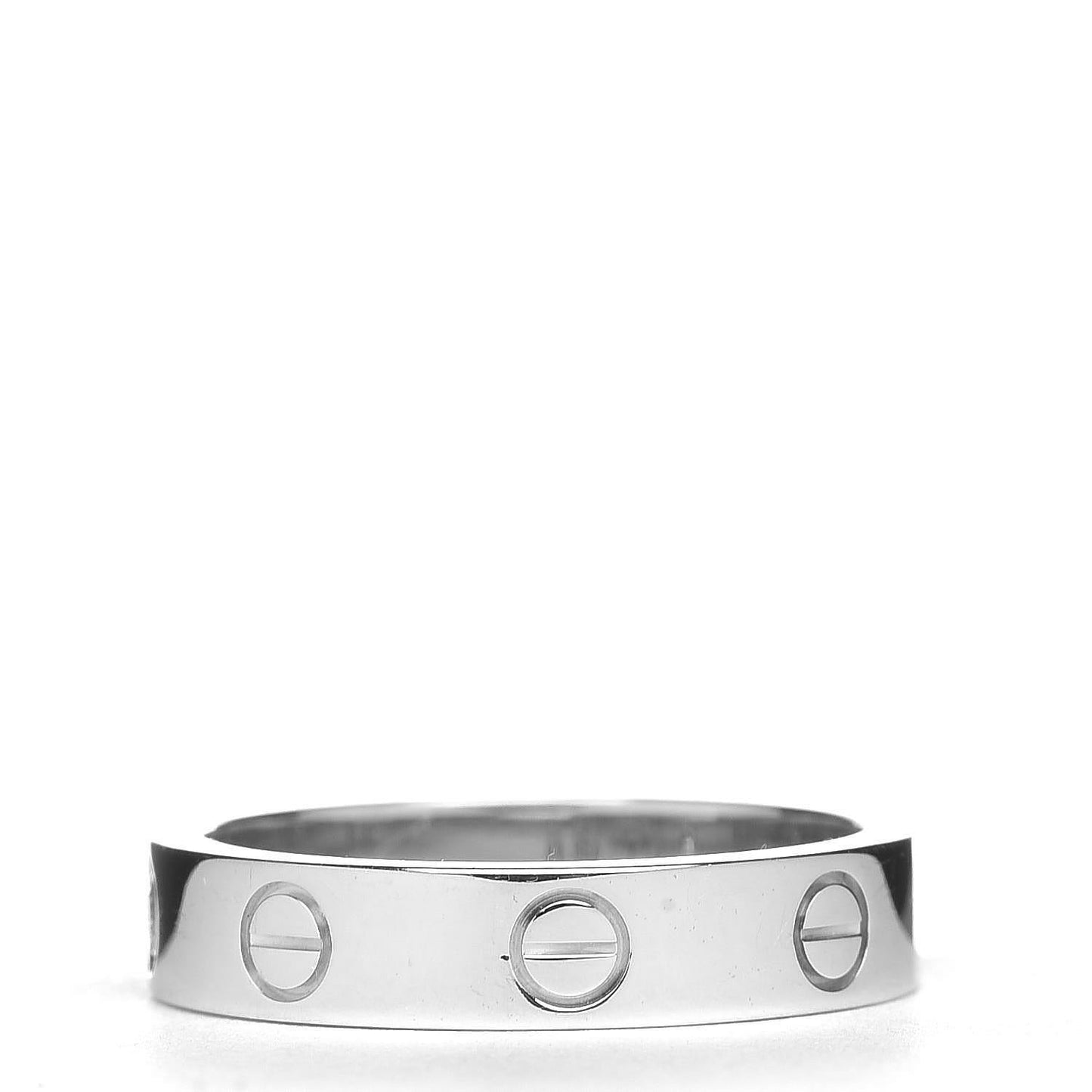 18K White Gold Diamond 4mm LOVE Wedding Band Ring 50 5.25