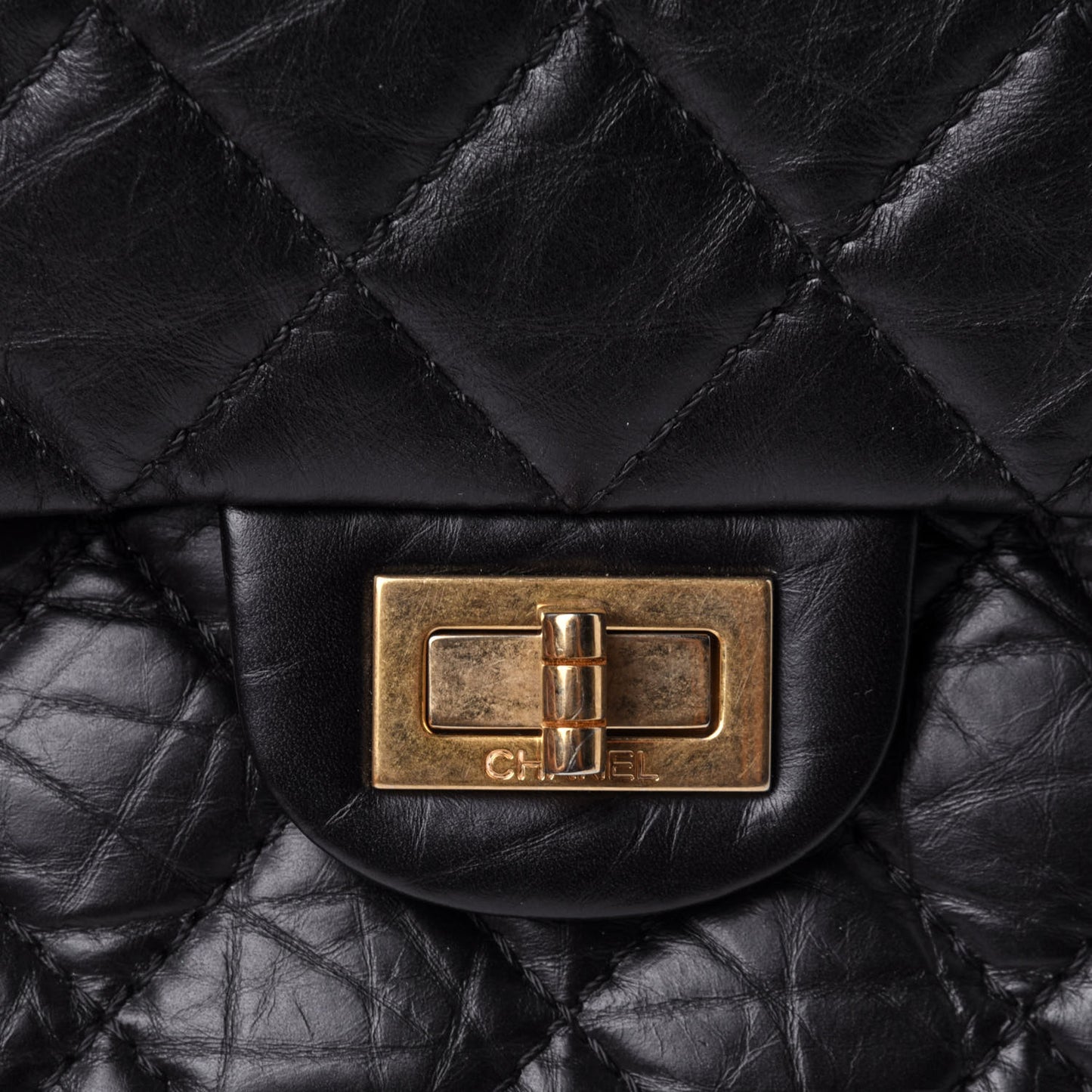 Aged Calfskin Quilted 2.55 Reissue 226 Flap Black