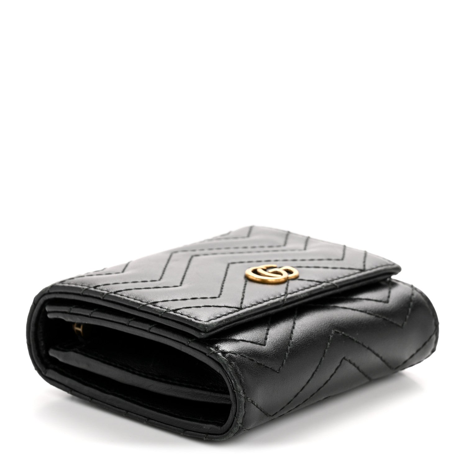 Gucci Calfskin Matelasse GG Marmont Medium Wallet Black 4 of 10
