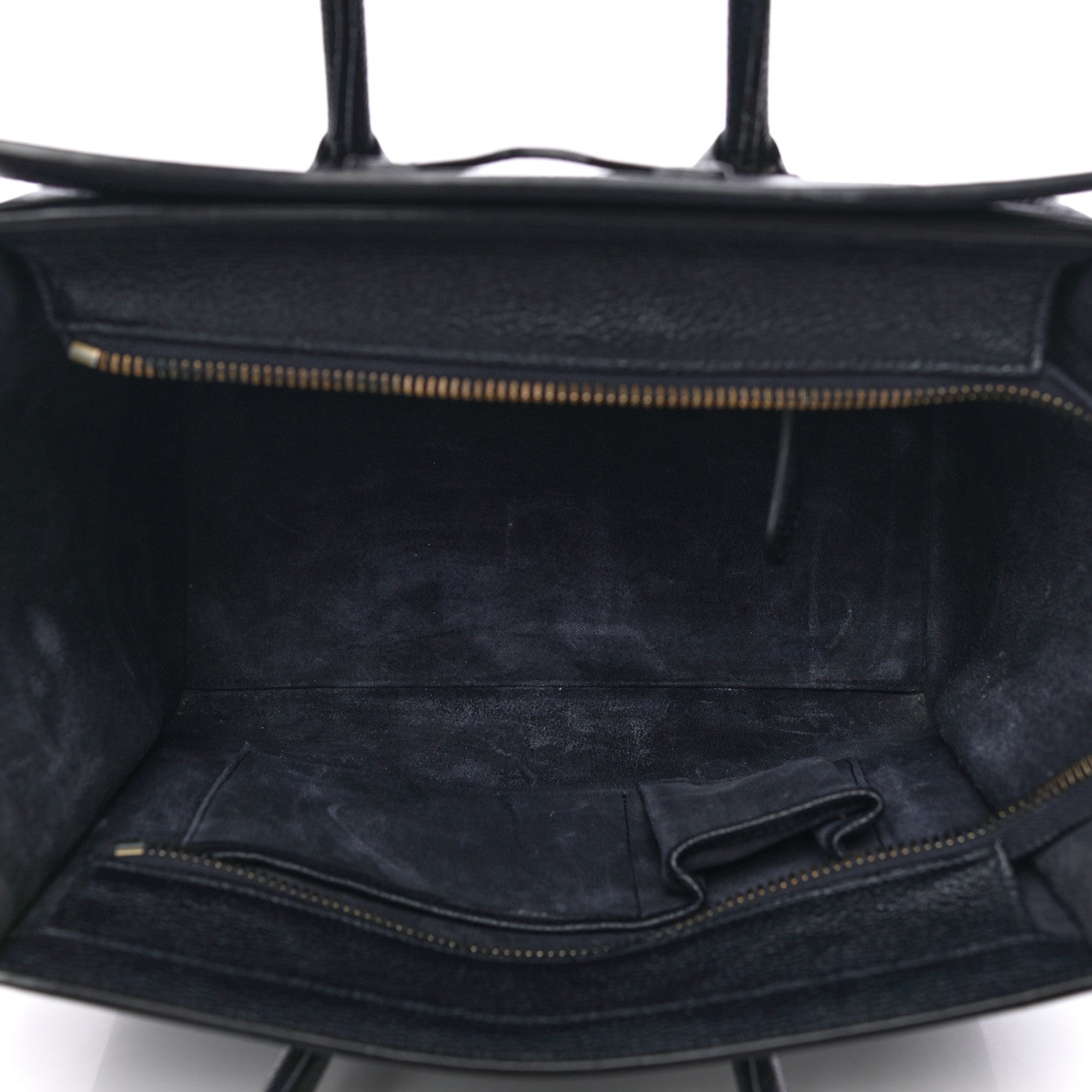 Celine Drummed Calfskin Micro Luggage Midnight 4 of 15