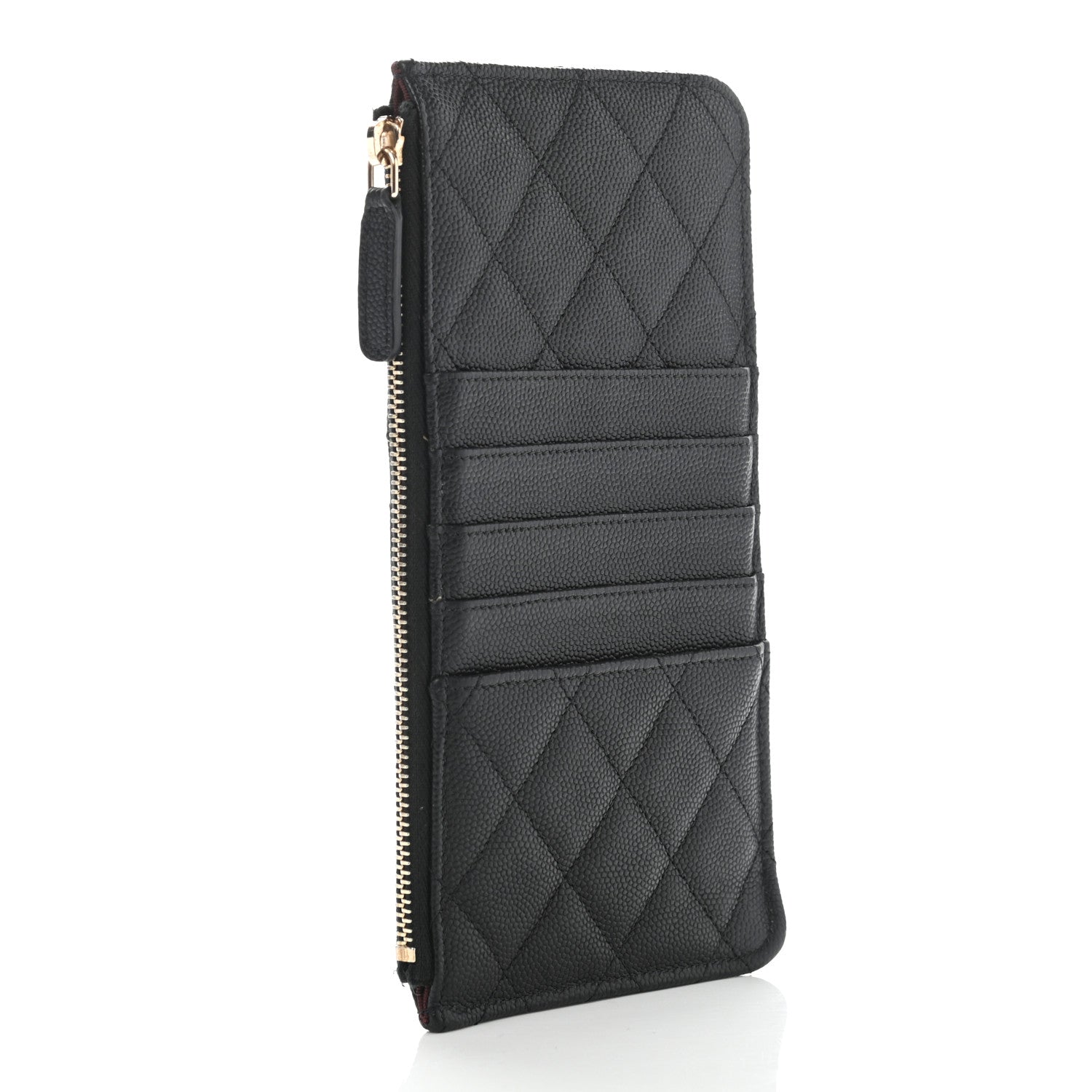 Chanel Caviar Quilted Classic Flat Wallet Pouch Black 3 of 12