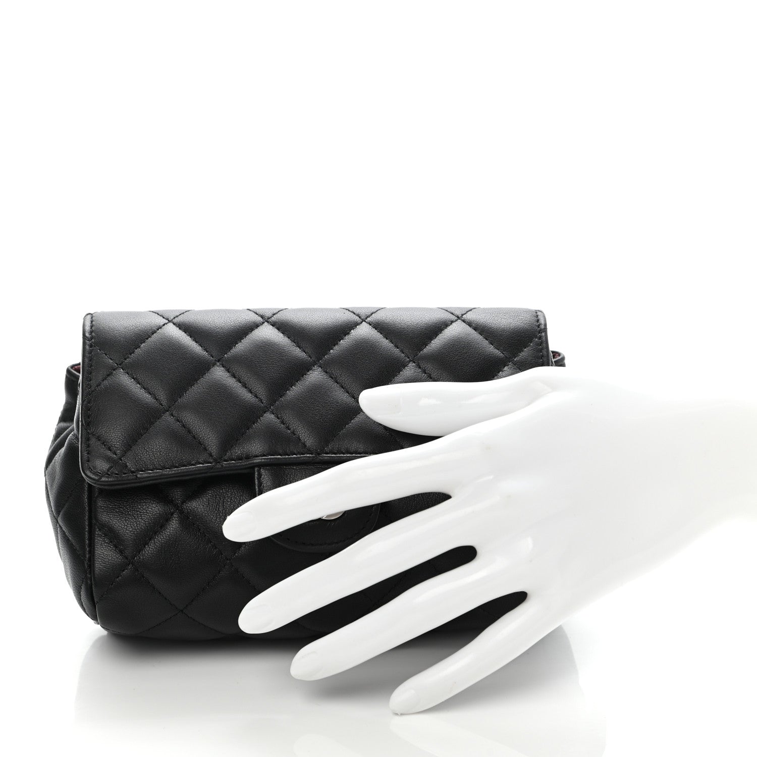 Chanel Lambskin Quilted Flap Cosmetic Case Black 2 of 14