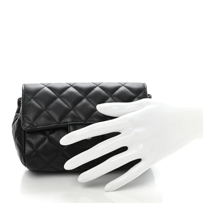 Chanel Lambskin Quilted Flap Cosmetic Case Black 2 of 14