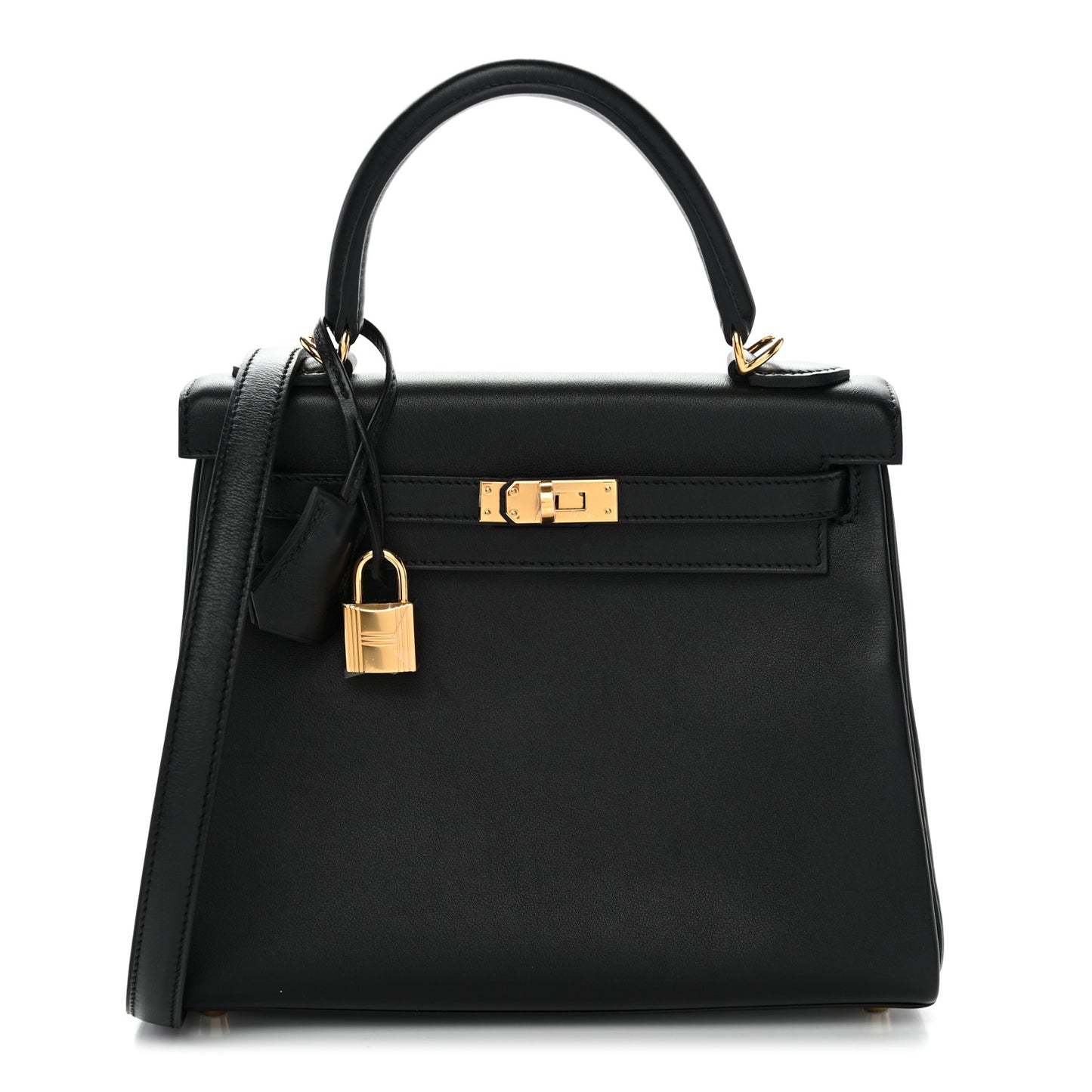 Cheri Calfskin Kelly Retourne 25 Black