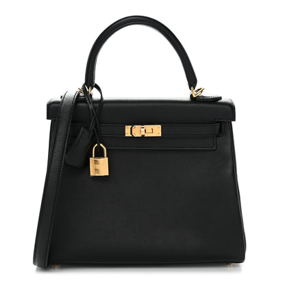 Hermes Cheri Calfskin Kelly Retourne 25 Black 1 of 12