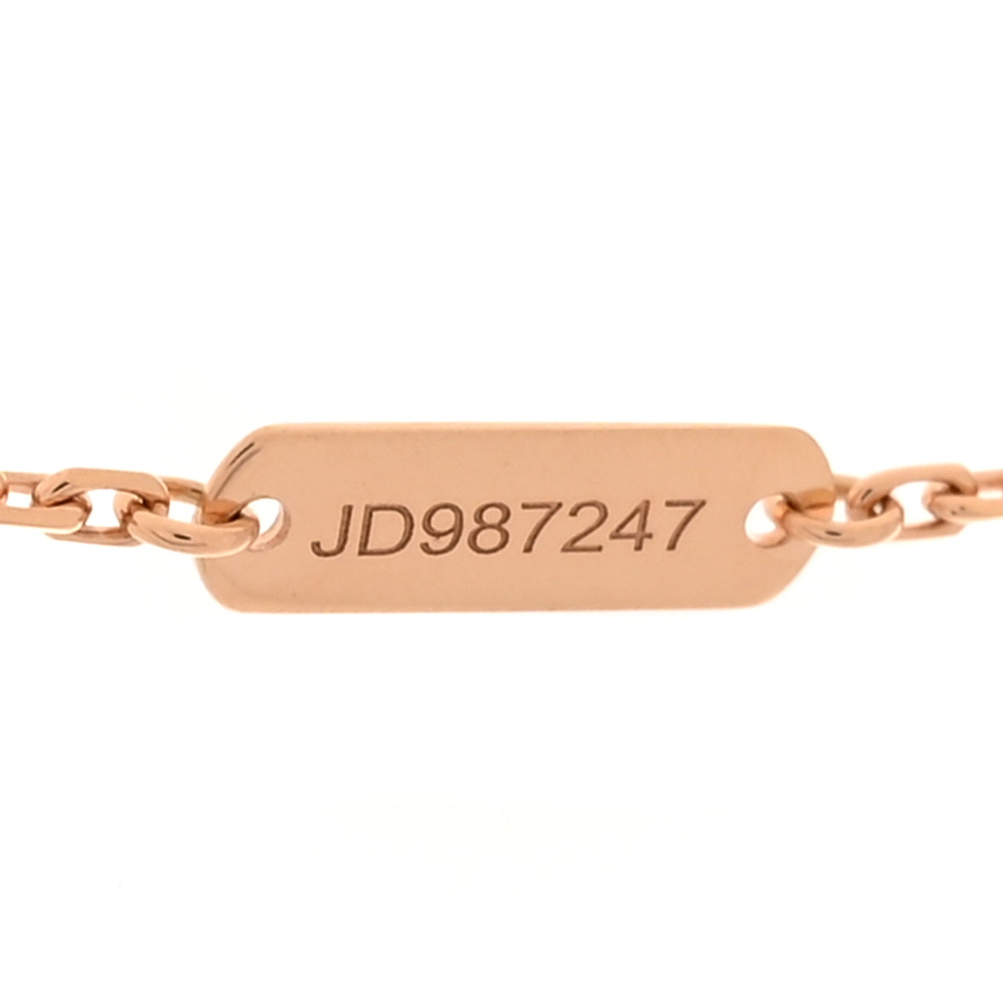 18K Rose Gold Diamond Silver Obsidian Vintage Alhambra Pendant Necklace