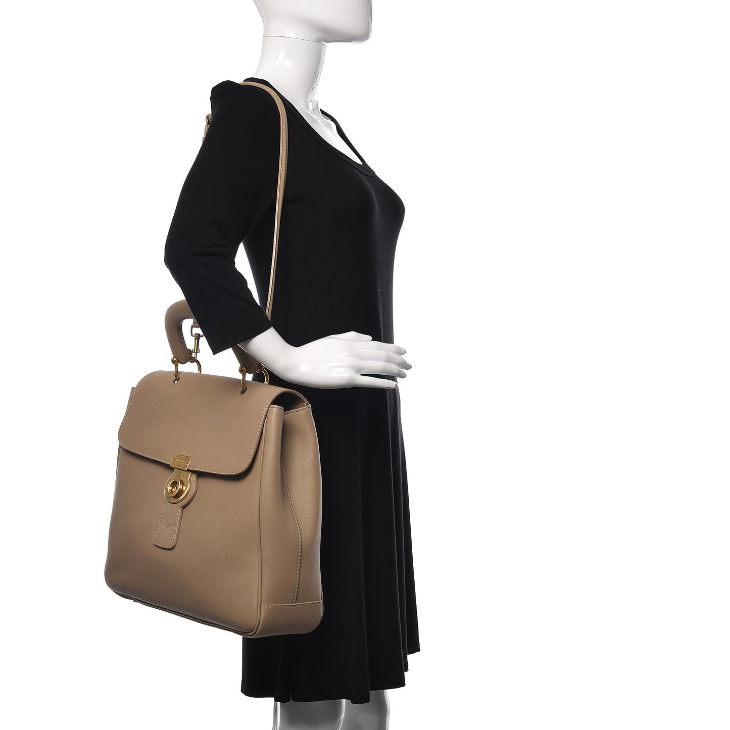 Trench Calfskin Large DK88 Top Handle Bag Honey