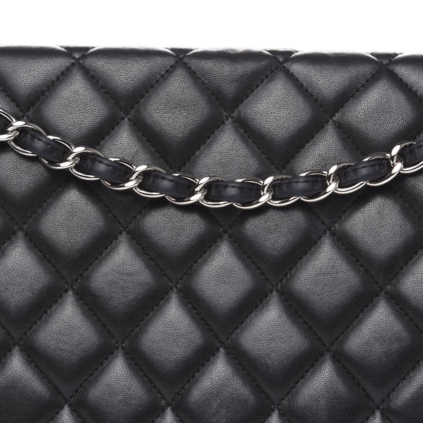 Lambskin Quilted Maxi Single Flap Black