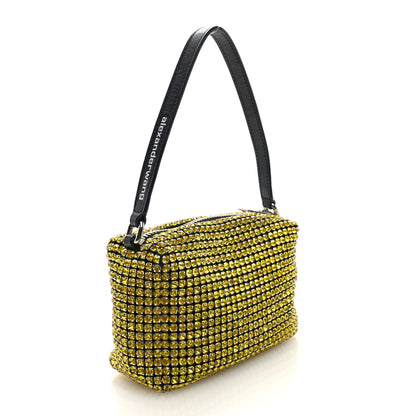 Alexander Wang Mesh Crystal Rhinestone Mini Heiress Pouch Lemon 3 of 9