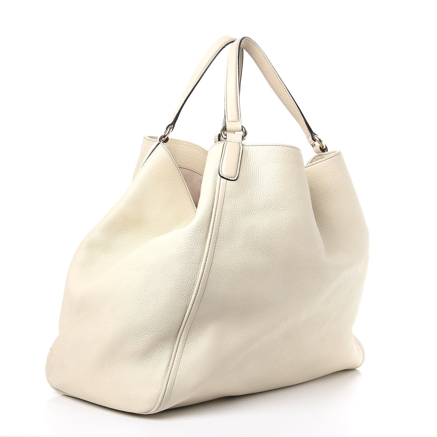 Gucci Pebbled Calfskin Large Soho Shoulder Bag Off White 3 of 15