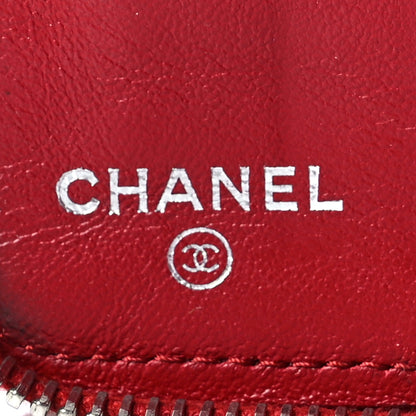 Chanel Lambskin Quilted Large Zip Around Organizer Wallet Red 6 of 9