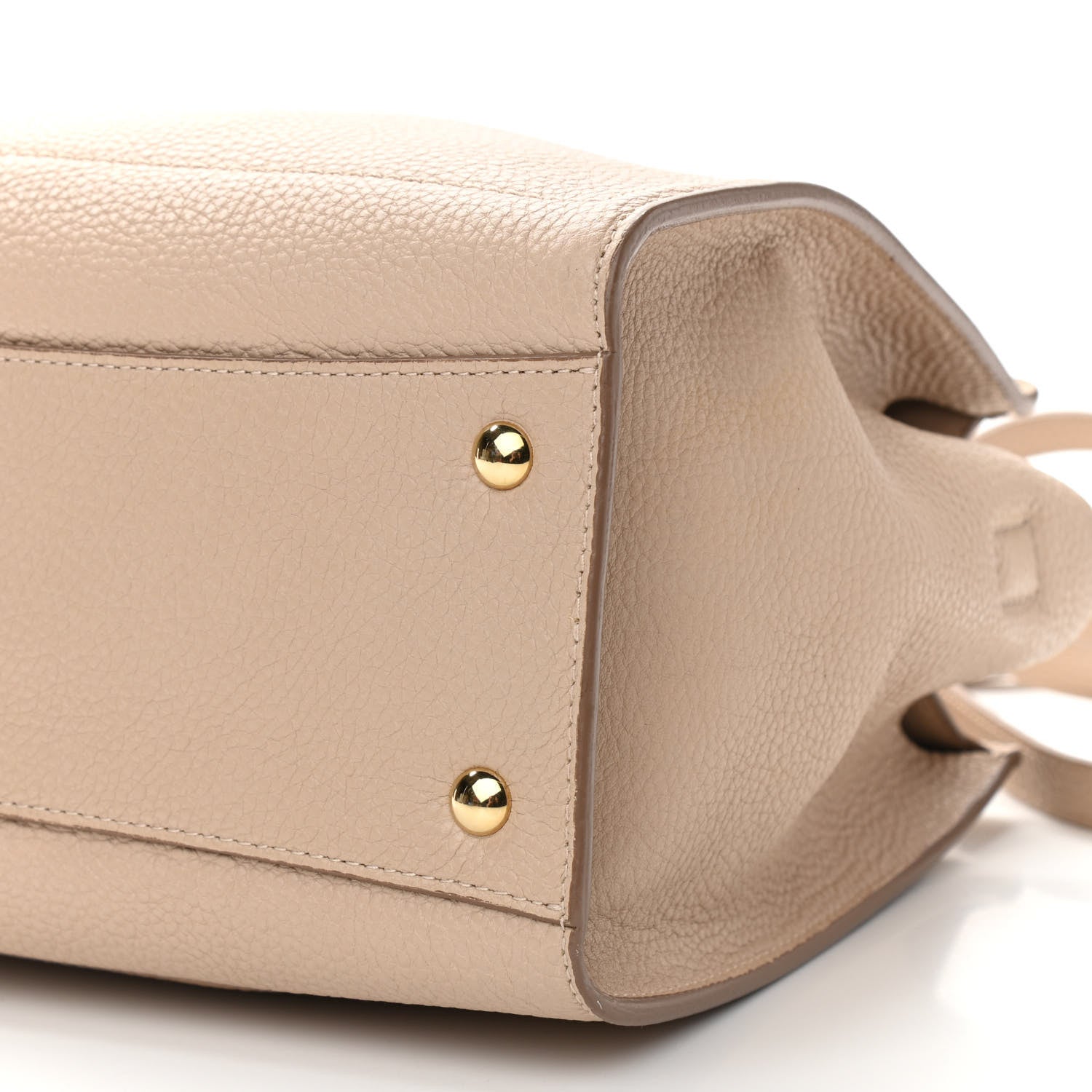 Salvatore Ferragamo Hammered Calfskin Double Handle Small Amy Tote Cumin 10 of 11