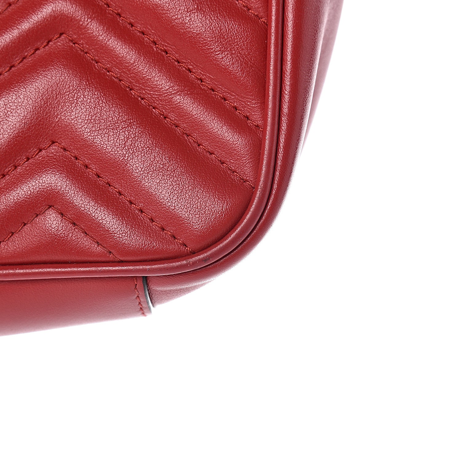 Gucci Calfskin Matelasse Mini GG Marmont Shoulder Bag Hibiscus Red 19 of 19